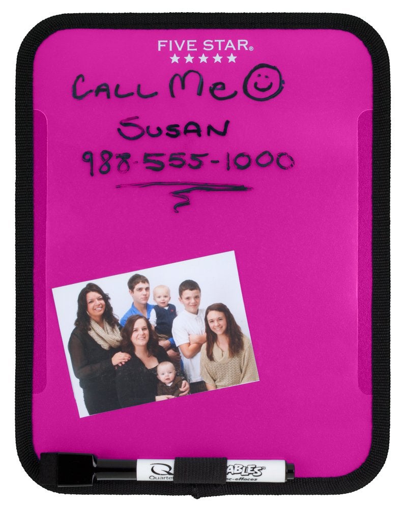 Five Star Locker Accessories, Locker Dry Erase Board, Magnetic, Clearview, 7" x 9", Berry Pink/Purple (72644) - Image 2